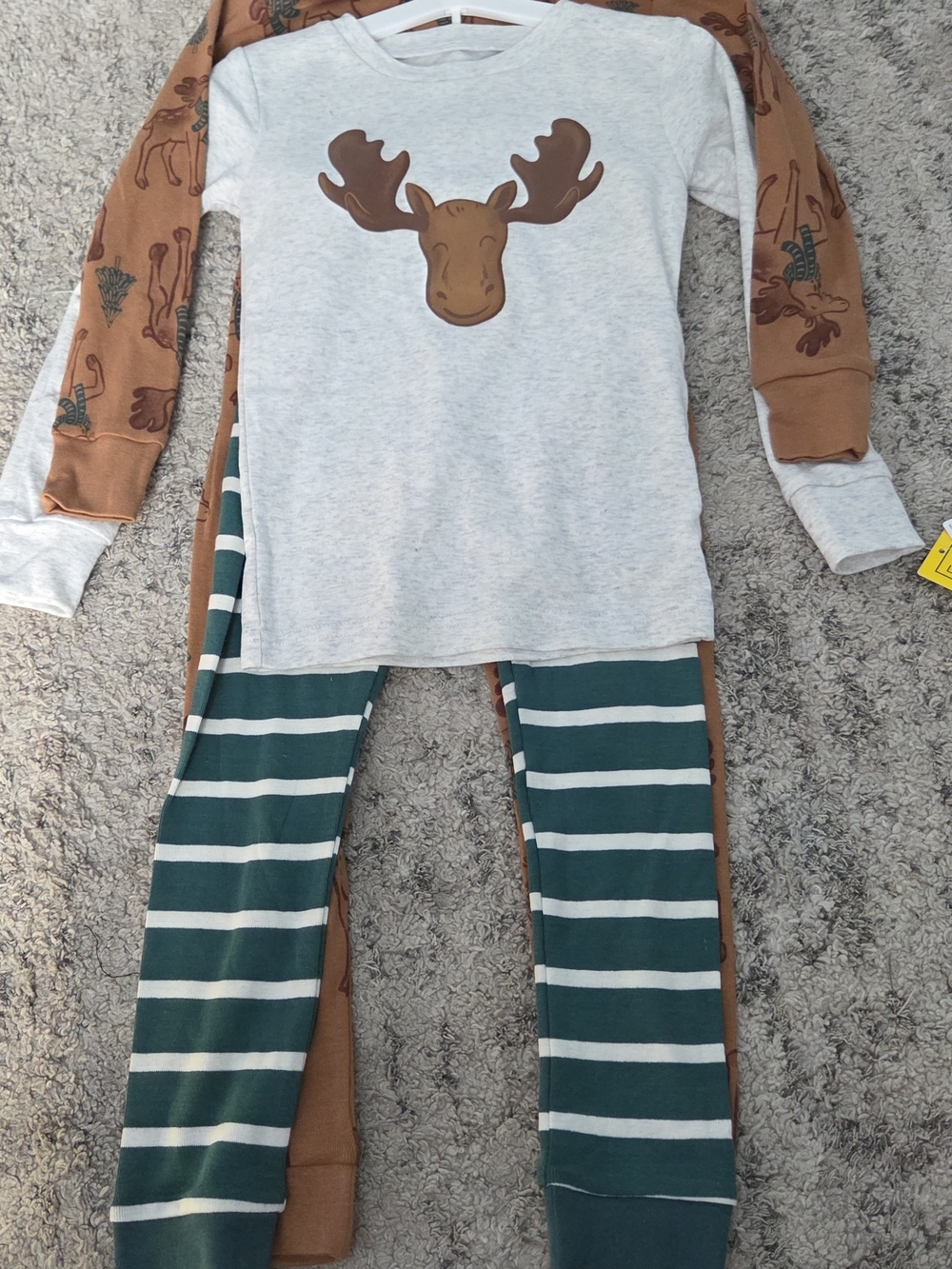 Carter's Brown & Green Moose Pajama Set